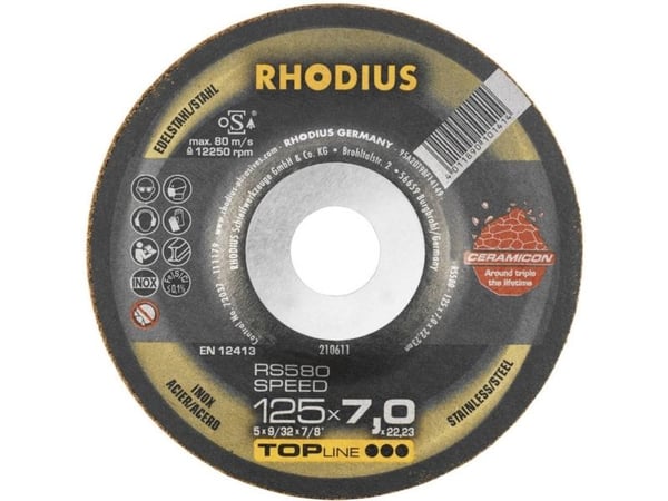 Drill Rhodius Slipeskive SPEED 125x7x22,23 mm for metall