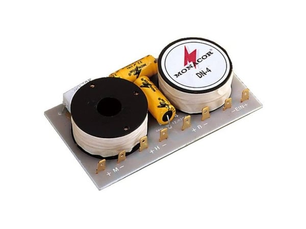 Monacor DN-4, Komponent-crossover, 3-veis systems, 100 W, 8 O, 650 - 6000 Hz, 12 dB