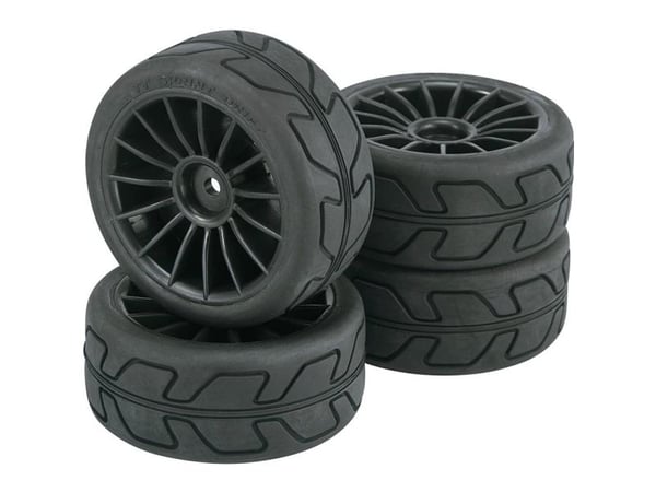Reely 1:10 Road Model Complete Wheels Speed 15 spokes Black 4 kpl