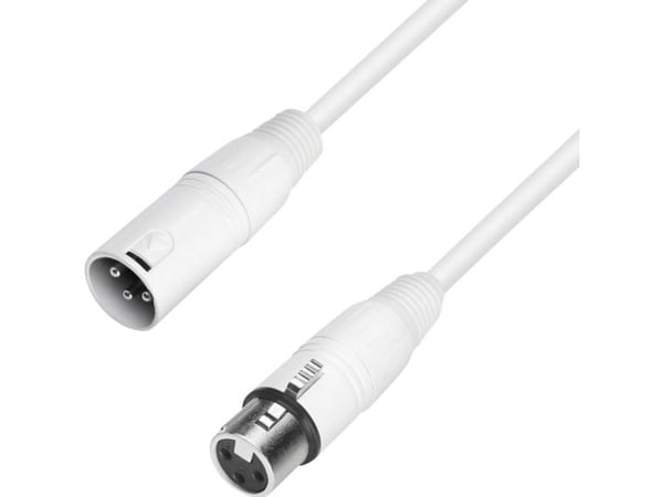 Adam Hall K4 MMF 1000 SNOW XLR forbindelseskabel 10,00 m hvit (1x XLR-hann til 1x XLR-tilkobling)