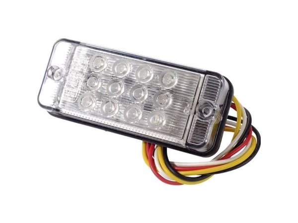 SecoRüt tilhenger baklys, åpne kabelender, blinklys, bremselys, baklys venstre/høyre, 12 V, 24 V, klart glass