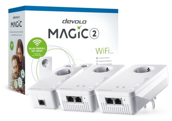 Devolo MAGIC 2 WiFi next Multiroom Kit, 2400 Mbit/s, IEEE 802.2x, IEEE 802.3ab, IEEE 802.3az, IEEE 802.3u, Gigabit Ethernet, 10,100,1000 Mbit/s, Wi...