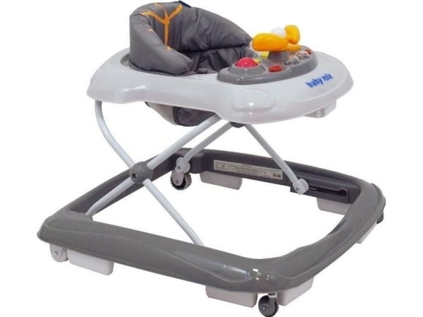 Baby Mix gåvogn med styr og silikonhjul grå Baby Mix gåvogn med styr og silikonhjul grå