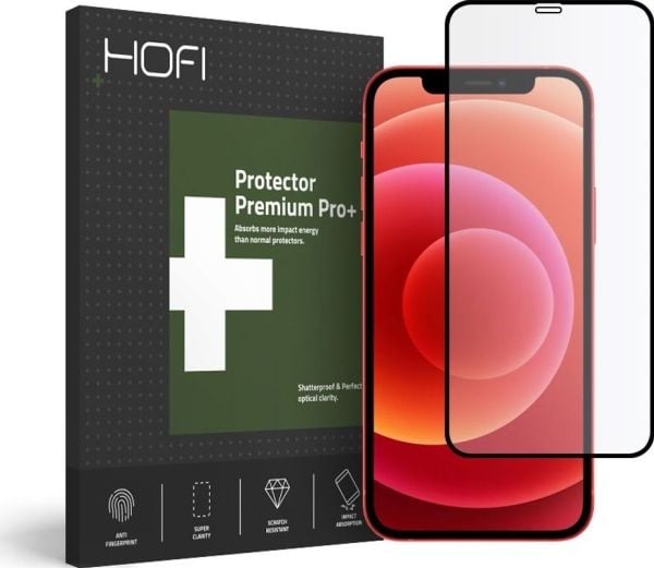 HOFI FULL PRO+ KARKAISTU LASI IPHONE 12/12 PRO MUSTA