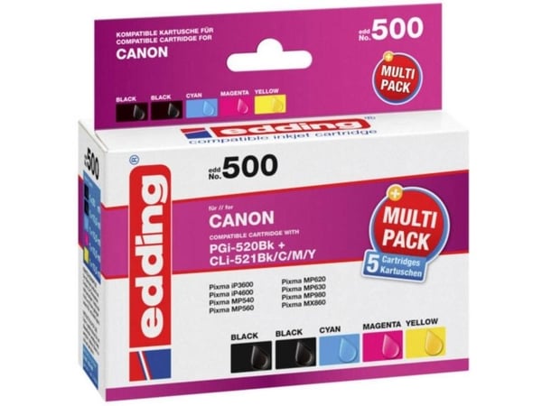 Edding EDD-500, 20 ml, 10,5 ml, 5 kpl, Monipakkaus