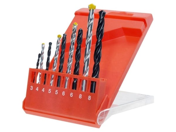 kwb 420200, Drill, Drill bit set, Plast, Profil, Blad metall, Tre, Høy-Hastighets Stål (HHS), 4, 5, 6, 8 mm, 4, 5, 6, 8 mm