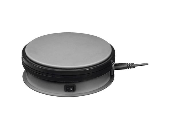 Europalms elektrisk roterende tallerken Ø 15 cm sølv - belastbar opptil 5 kg, 2,4 o/min (50701190)
