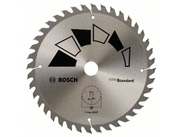 Bosch tilbehør Standard 2609256B56 blad til rundsag i hardmetall 184 x 20 mm antall tenner (per tomme): 40 1 stk