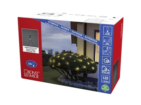 Konstsmide 3788-100 Valoverkko Ulkopuolella virtalähteen kautta Lamppujen lukumäärä 120 LED (RGB) Valaistu Pituus: 1,5 m