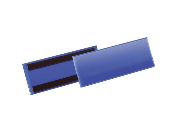 Lagerlomme/etiketholder Durable med magnet 210x74 mm blå - (50 stk.)