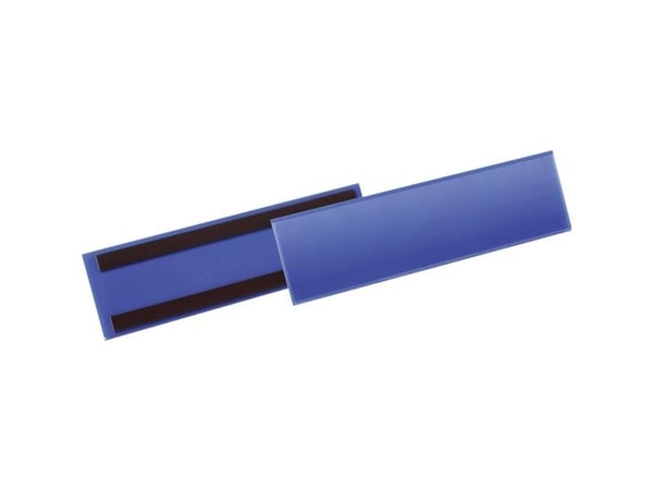 Lagerlomme/etiketholder Durable med magnet 297x74 mm blå - (50 stk.)