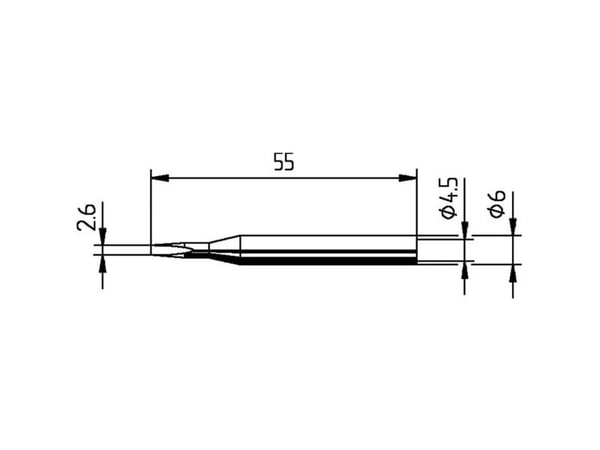 Ersa 0162KD loddespiss meisel, rett, spissstørrelse 2,60 mm (1 stk.)