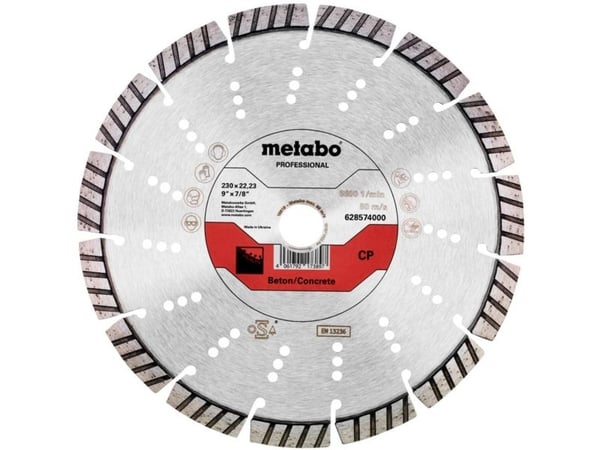 Metabo 628574000, Betong, Rør, Sandsten, 23 cm, 2,22 cm, 6600 RPM, Metabo, 1 stykker