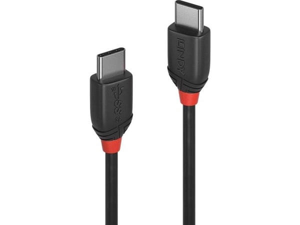 Lindy 36905, 0,5 m, USB C, USB C, USB 3.2 Gen 1 (3.1 Gen 1), 10 Gbit/s, Sort