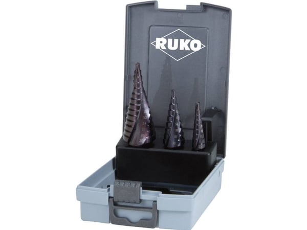 RUKO 101026FRO HSS stegbor-set, 3 delar, 3-flatskaft, 1 set