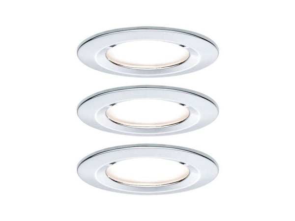Paulmann 934.45, Innfelt lyspanel, GU10, 3 pære(r), LED, 2700 K, Krom