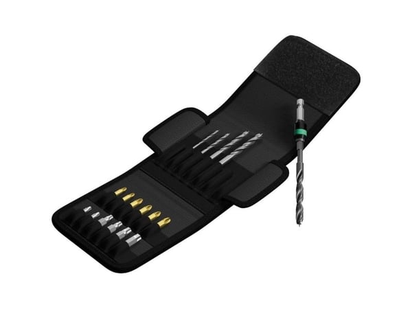 Wera 849/855/867/18, Multi-verktøy, Drill bit set, Høyrehåndsrotasjon, Metall, Sylindrisk Skaft, Sort, Gull, Rustfritt stål