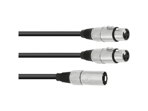 Omnitronic 30225207, XLR (3-pin), Hankjønn, 2 x XLR (3-pin), Hunkjønn, 0,5 m, Svart