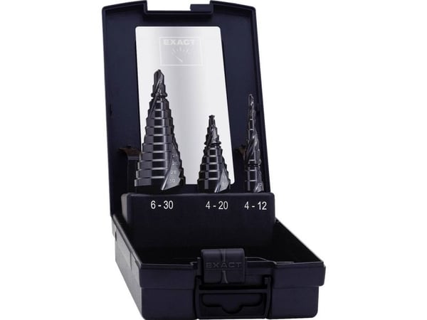 Exact 50071 HSS trinnbor-sett 3 deler TiAIN 3-fals skaft 1 sett