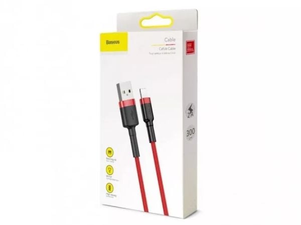 Baseus CALKLF-R09, 3 m, USB A, Lightning, Hanstik, Hanstik, Rød