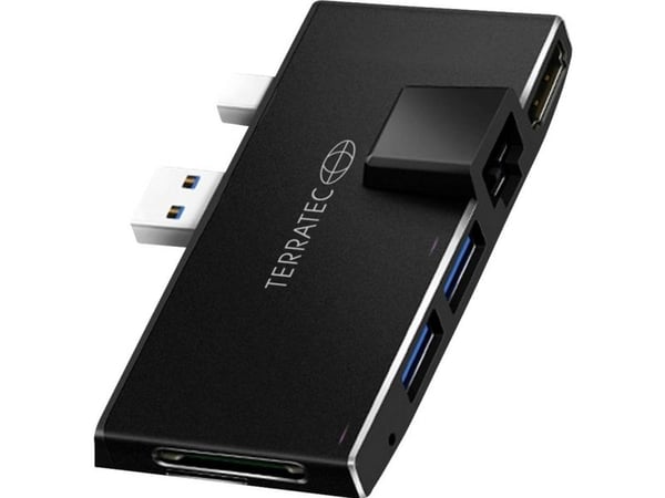 Terratec CONNECT Pro2, Langallinen, USB 3.2 Gen 1 (3.1 Gen 1) Type-A, 1000 Mbit/s, Musta, MMC, MicroSD (TransFlash), SD, 4K Ultra HD