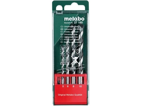 Metabo 627185000 4-osainen yleisporasarja Puu, kivi, betoni , metalli, muovi , ei-rautametalli 5 mm, 6 mm, 8 mm, 10 mm