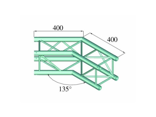 Alutruss DECOLOCK DQ4-PAC23 4-punkts truss hjørne 135°