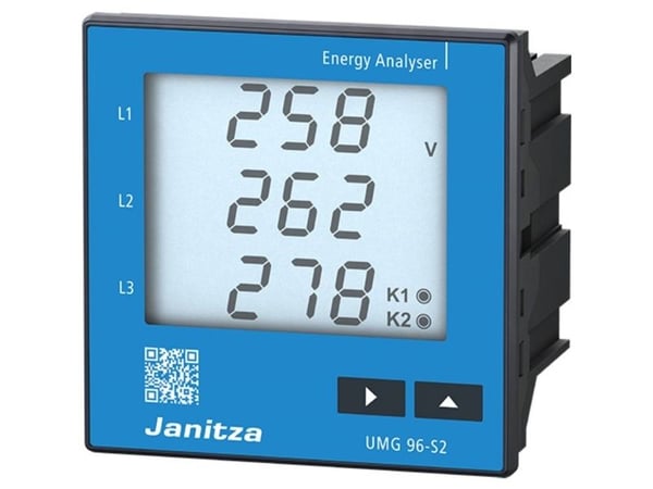 Janitza UMG 96-S2 digital innbyggingsmåler energimåler UMG 96-S2 med bakgrunnsbelysning (5234002)