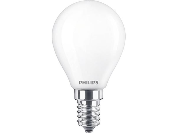 Philips LEDs Candles & Luster - LED-lyspære - form: P45 - mattslipt finish - E14 - 6.5 W (ekvivalent 60 W) - klasse E - varmt hvitt lys - 2700 K