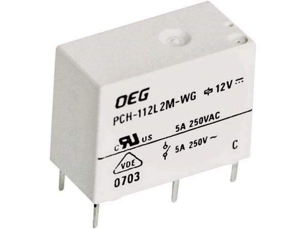 TE Connectivity PCH-112L2M-WG printrelé 12 V/DC 5 A 1 slutterkontakt