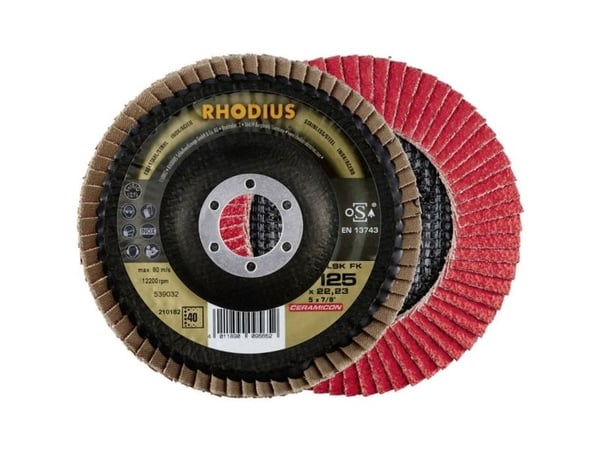 Rhodius 210249 LSK lamellslipeskive 115 mm, hull 22,23 mm, korn 40, rustfritt stål, 1 stk