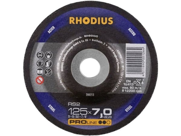 Rhodius 200213 RS2 skrubbslipeplate til vinkelsliper 125 mm 22,23 mm 1 stk