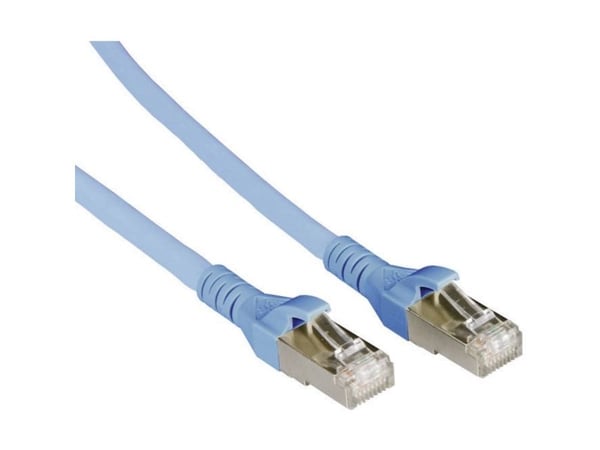 BTR - Koblingskabel - RJ-45 (hann) til RJ-45 (hann) - 3 m - STP - CAT 6a - med støvel, halogenfri, uten hindringer - blå