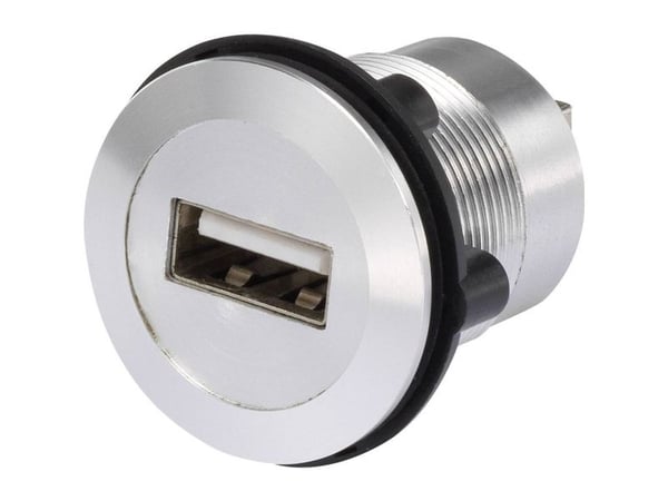 TRU COMPONENTS USB-02 USB-innbyggingskontakt 2.0 tilkobling, innbygging USB-tilkobling (type A) til USB-tilkobling (type A) Innhold: 1 stk
