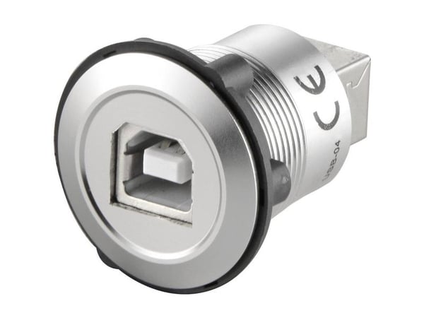 TRU COMPONENTS USB-03 USB-innbyggingskontakt 2.0: tilkobling/innbygging USB type B til USB-sokk el type A, innhold: 1 stk