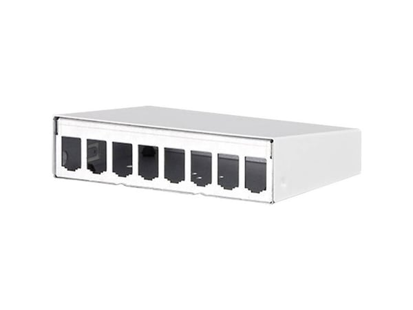 BTR E-DAT modul - Overflatemonteringsboks for nettverk - veggmonterbar - ren hvit, RAL 9010 - 8 porter - for P/N: 1308990111-I