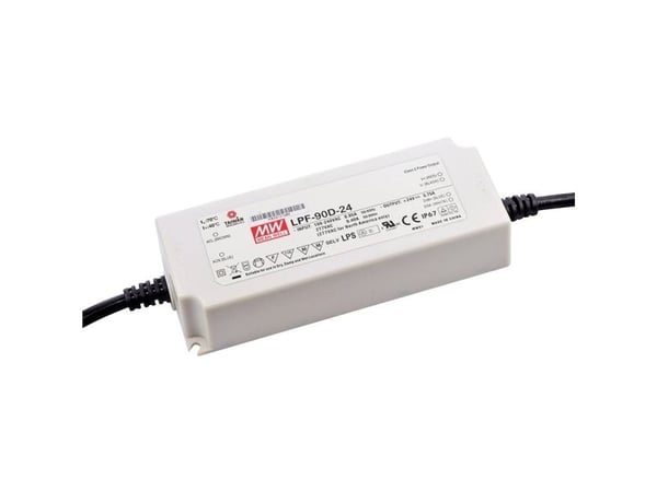 MEAN WELL LPF-90D-24, 90 W, 90 - 305 V, 47 - 63 Hz, 0,95 A, Aktiv, 16 ms