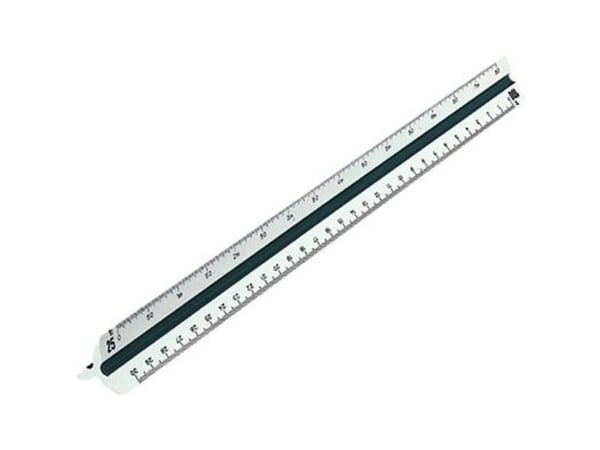 Rumold 150/1/30, Vanlig linjal, Plast, Hvit, 300 mm, 73 g, 1 stykker