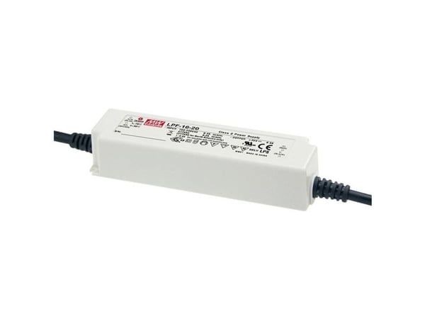 MEAN WELL LPF-16-12, 16,08 W, IP30, 473300 timer, 90 - 305 VAC, 127 - 431 VDC, 47 - 63 Hz, 1,34 A