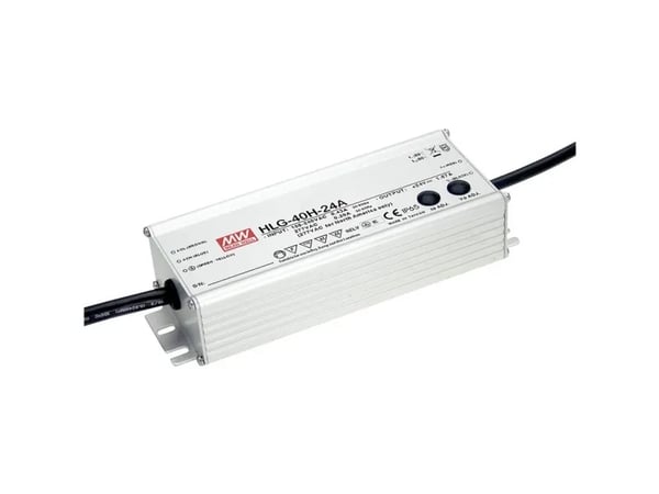 MEAN WELL HLG-40H-12A, 39,96 W, IP65, 62000 timer, 90-305 V, 47 ~ 63 Hz, 0.43 / 115VC, 0.24 / 230VC, 0.23 / 277VC