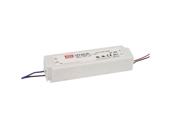 MEAN WELL LPV-60-15 LED-drivdon konstant spänning 60 W 0–4 A 15 V/DC ej dimbar överbelastningsskydd 1 st