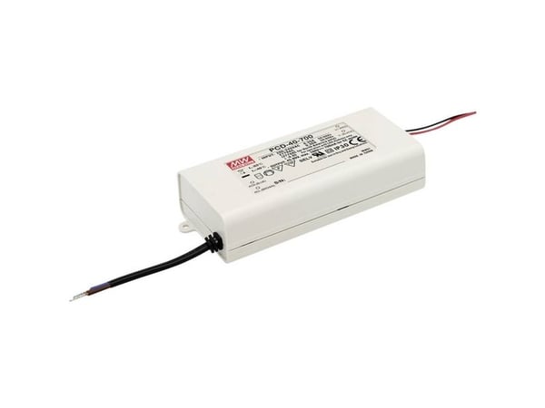 MEAN WELL PCD-40-1400B, 40,6 W, IP42, 47 ~ 63 Hz, 0.35/230VC, 0.3/277VC, 1,4 A, 35 V
