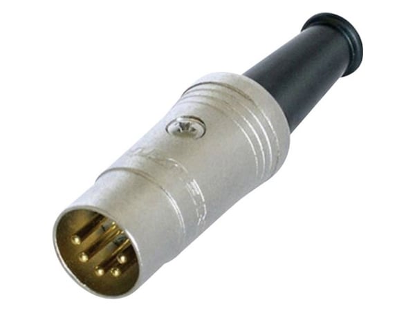 Rean AV NYS322G DIN rund kontakt Plugg, rett Antall pinner: 5 Svart 1 stk