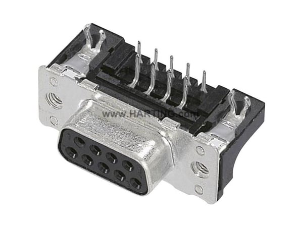 Harting 09 66 252 6615, D-Sub 2, Sort, Metallisk, Polybutylentereftalat (PBT), Stål, Termoplast, Kobberlegering, 10 mO, 1000 V