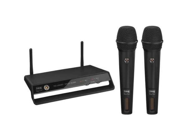TXS-2402SET digitalt trådløst 2-kanals PLL-mikrofonsystem, 2,4 GHz (inkl. 2 sendere og 1 mottaker)