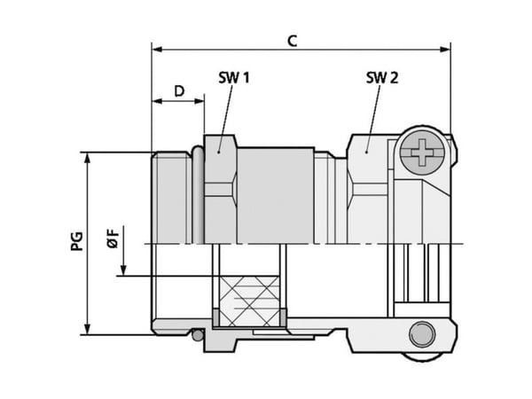 LAPP 52004320 kabelgenomföring PG21 mässing, mässing, 25 st
