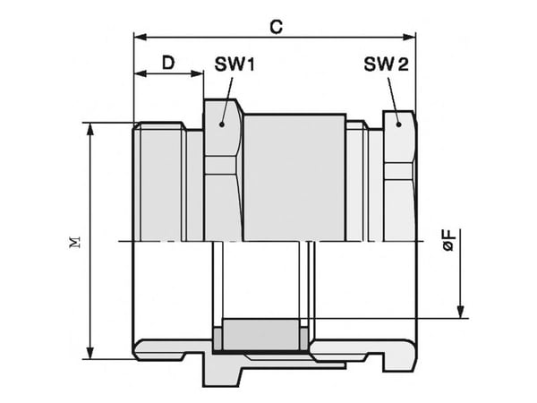 Lapp 52107340, Metallisk, mässing, 25 styck, M25x1.5, IP54, -30 - 100 ° C