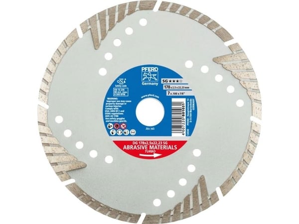 PFERD 68000023, 2,22 cm, 2,5 mm, 8600 RPM, 1 stykker