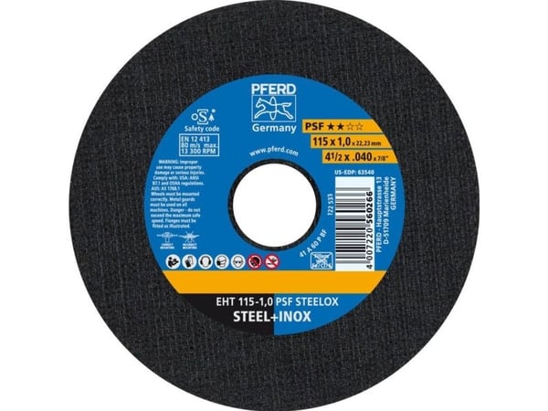 PFERD 61730100, 11,5 cm, 1 mm, 13300 RPM, 25 stykker
