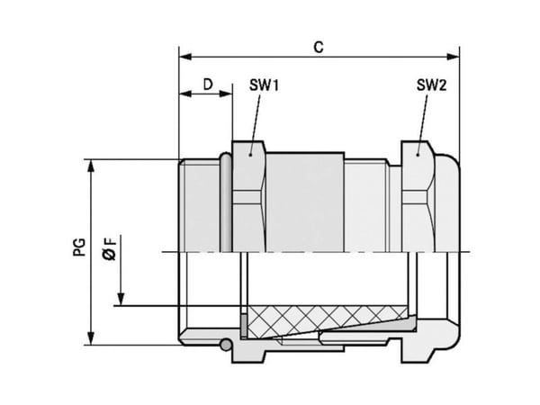 Lapp 52002600, Ruostumaton teräs, Messinki, 1 kpl, -20 - 80 °C